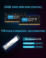 Mini Gaming PC,AMD Ryzen 7 7735HS(Up to 4.75GHz) 32GB RAM 1TB SSD Mini Computers Windows 11 Pro, AMD Radeon 680M Micro PC Support 4K Triple Display/USB4/WiFi6/BT5.2