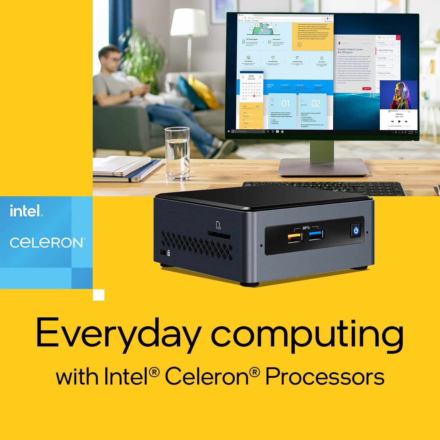 Intel NUC7CJYHN Mini PC Kit June Canyon，Celeron J4025 Dual Core Processor， Dual HDMI 4k Support，Barebone System without Power Cord