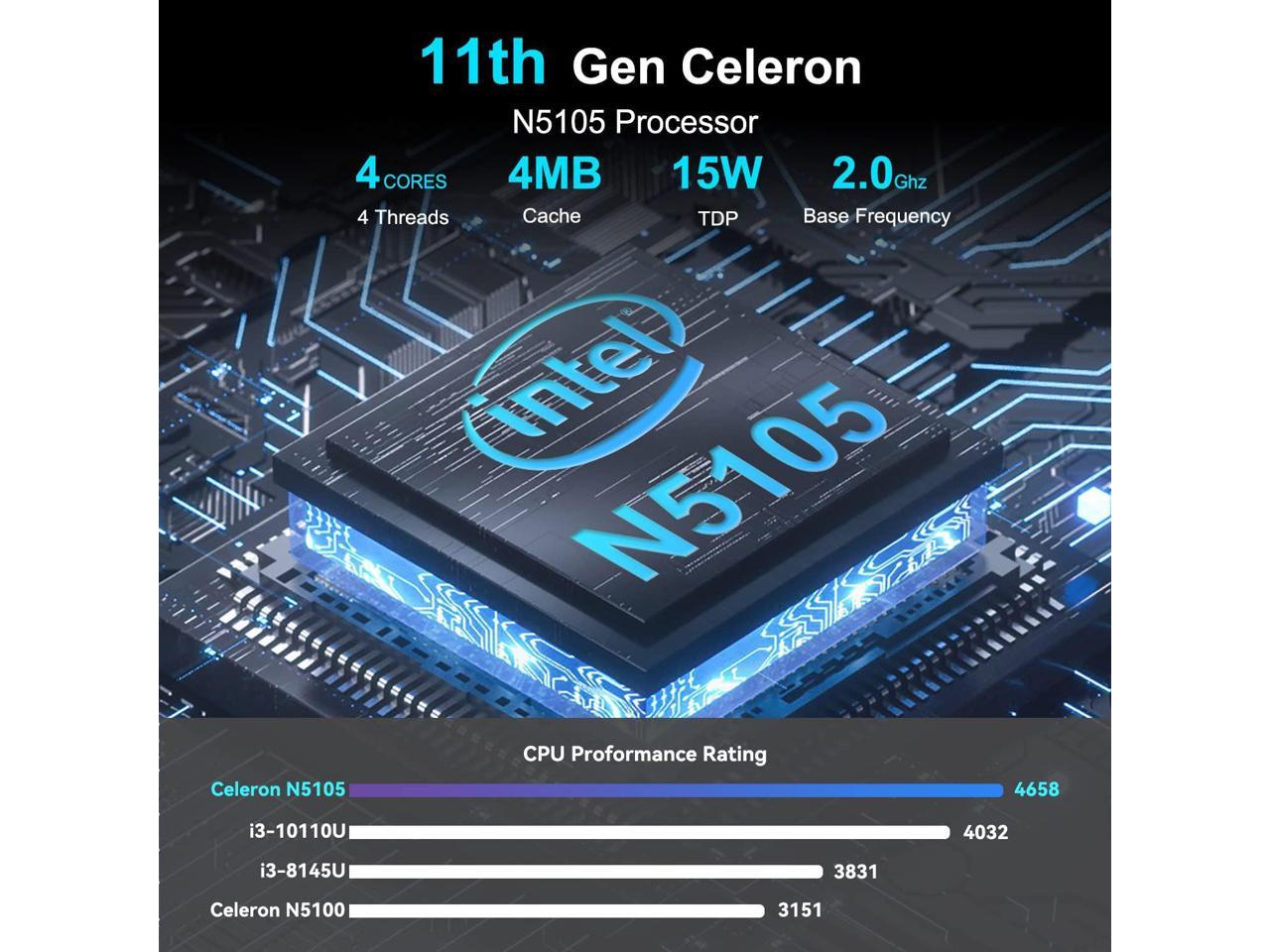 Intel NUC 11, Atlas Canyon NUC11ATKC4 Win11 Pro Mini PC, Intel Celeron  N5105 Processor 4C/4T, 15W, Intel UHD Graphics,450-800 MHz Burst (NO